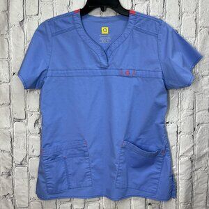 Wonderflex women’s Medium blue scrub top.